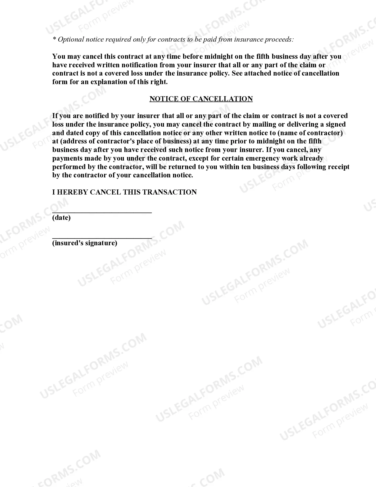 Preview HVAC Contract for Contractor