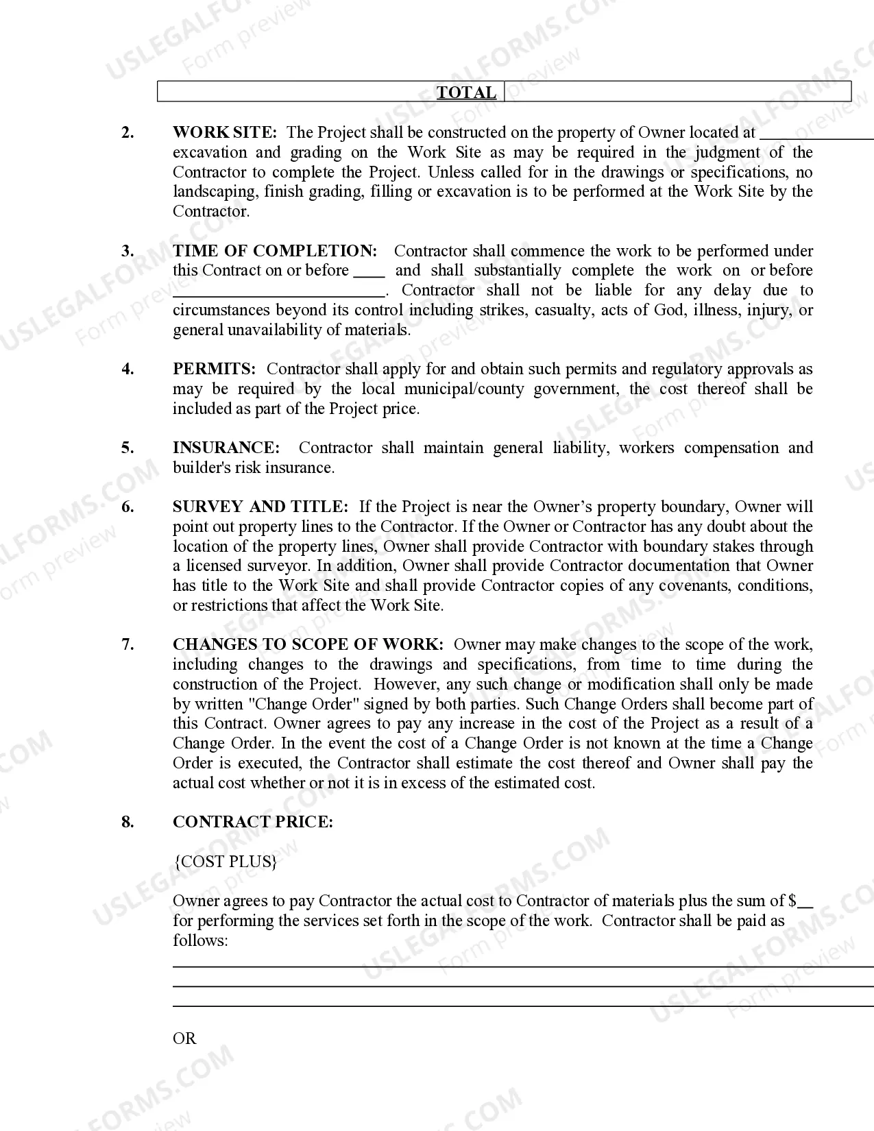Preview Landscape Contract for Contractor
