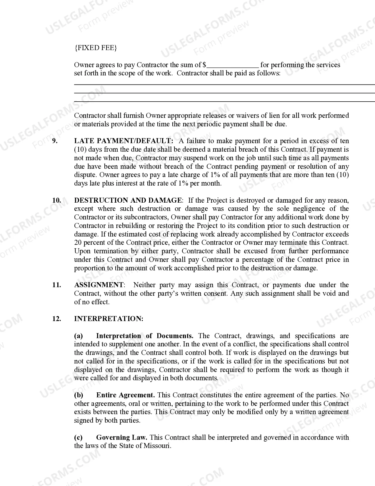 Preview Landscape Contract for Contractor