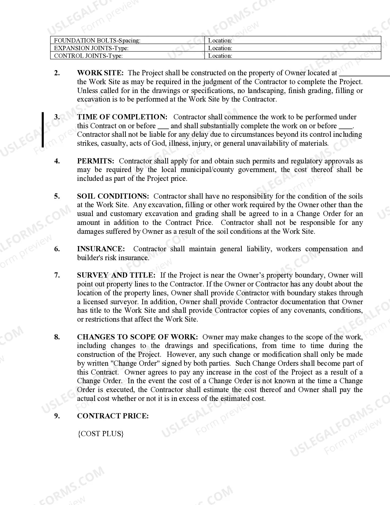 Preview Concrete Mason Contract for Contractor