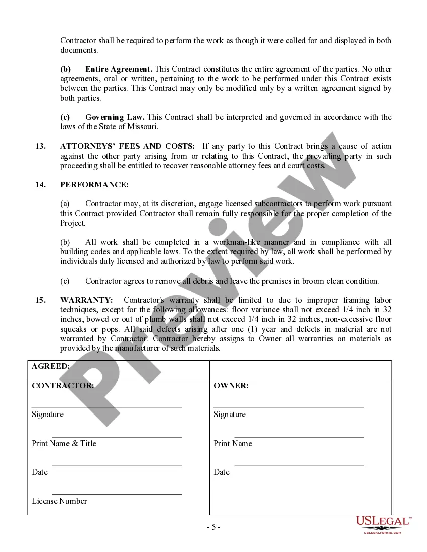 Get Framing Contract for Contractor Preview Framing Contract for Contractor