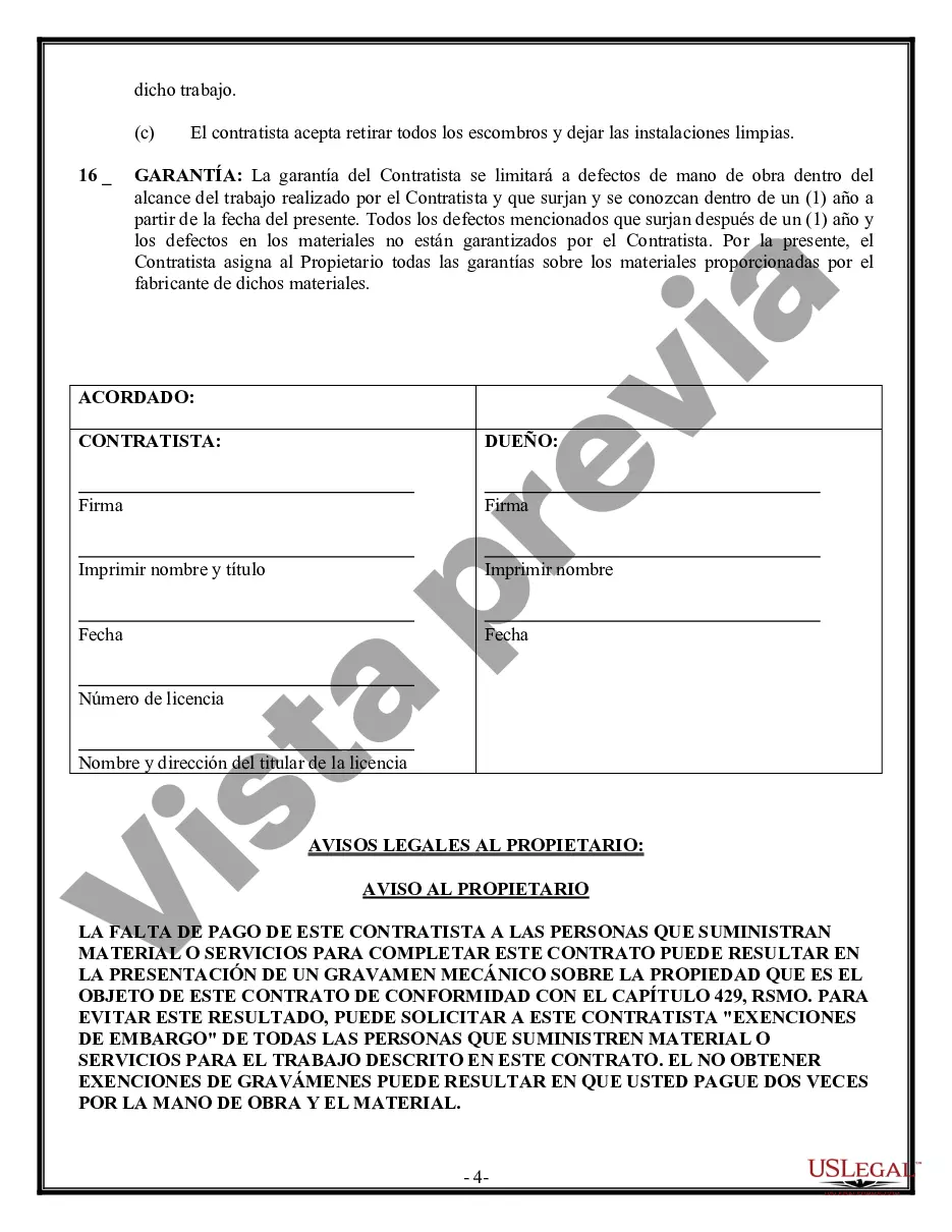 Preview Contrato de pavimentación para contratista