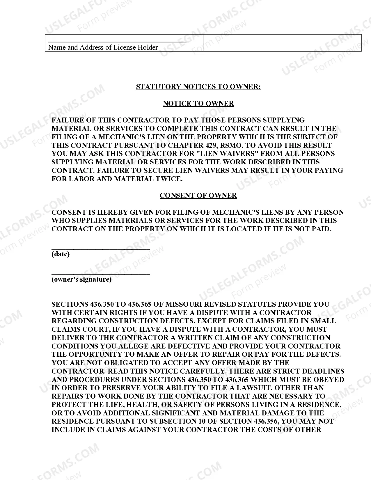 Preview Plumbing Contract for Contractor