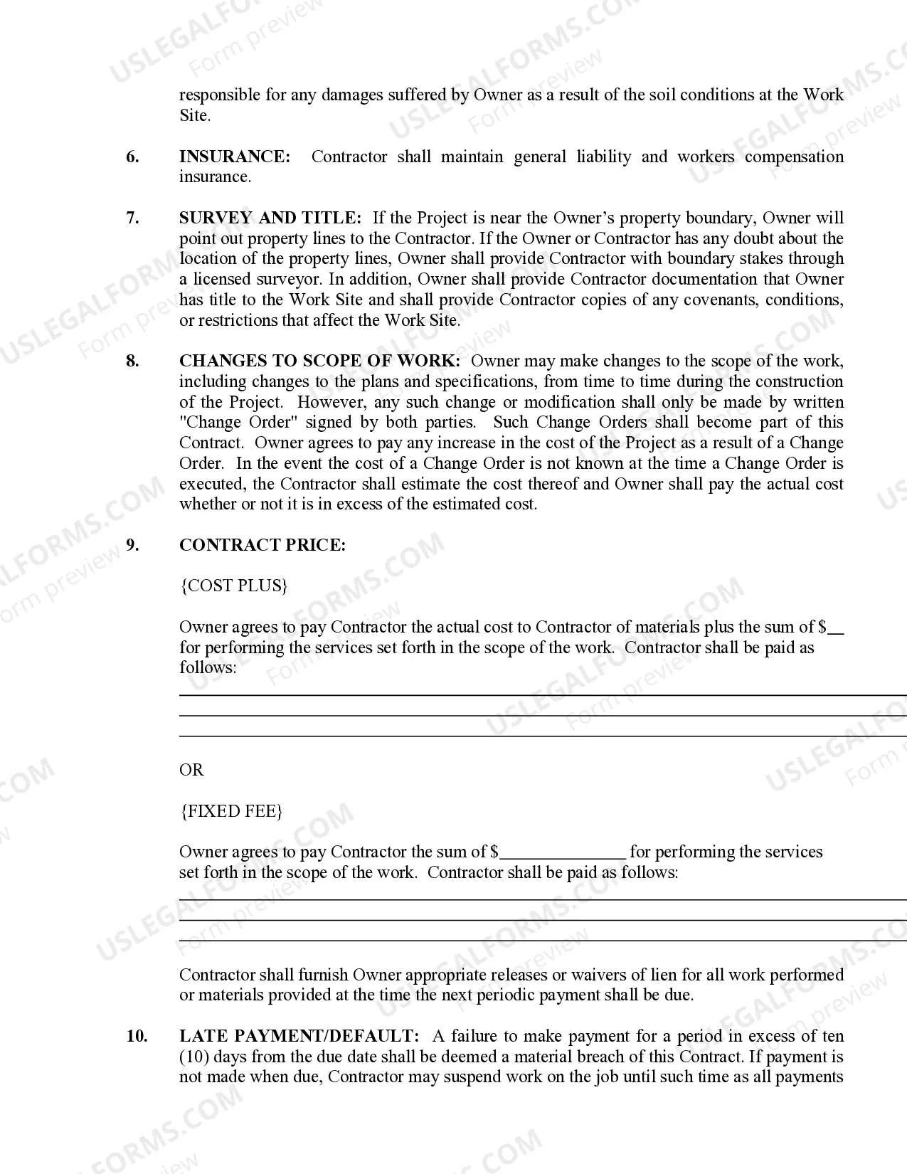 Preview Brick Mason Contract for Contractor