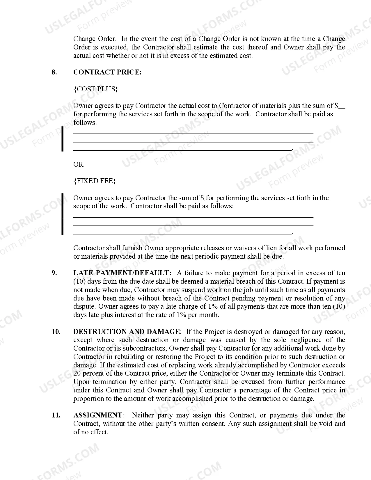 Preview Roofing Contract for Contractor