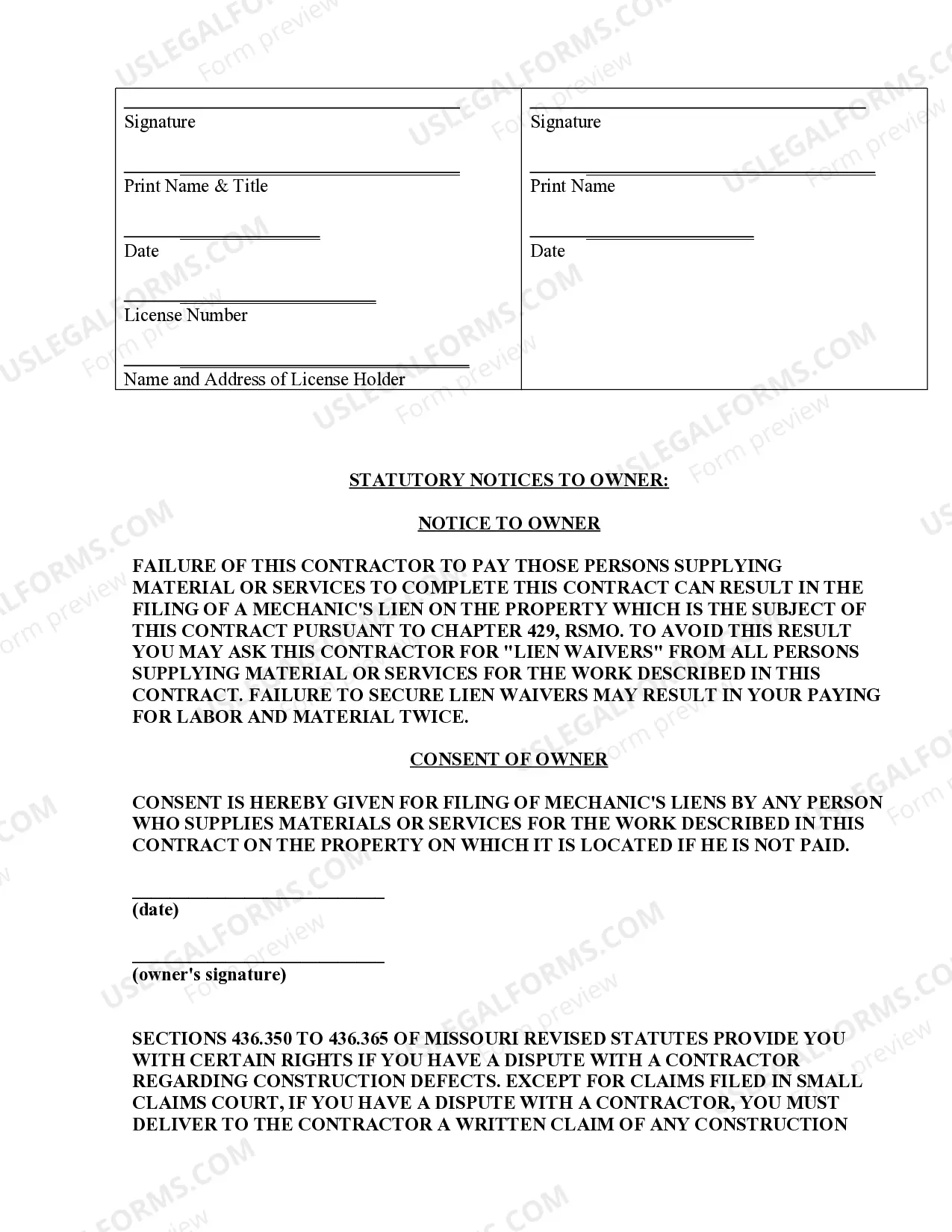 Preview Roofing Contract for Contractor