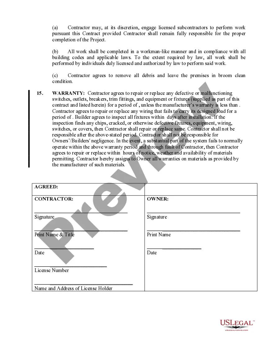 Get Electrical Contract for Contractor Preview Electrical Contract for Contractor