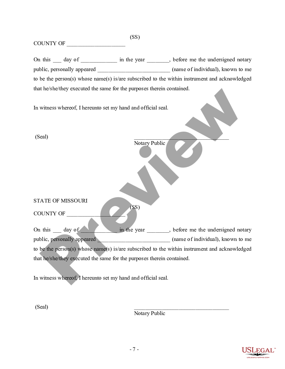 page 6 Missouri Prenuptial Premarital Agreement without Financial Statements preview