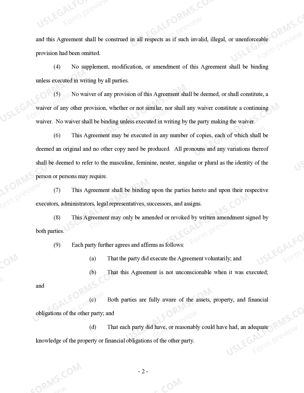 Preview Amendment to Prenuptial or Premarital Agreement