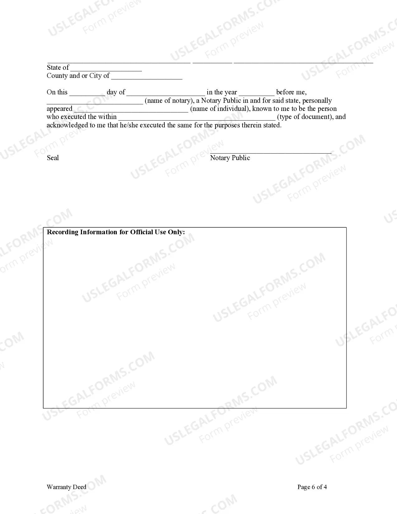 Preview Warranty Deed from Individual to Husband and Wife