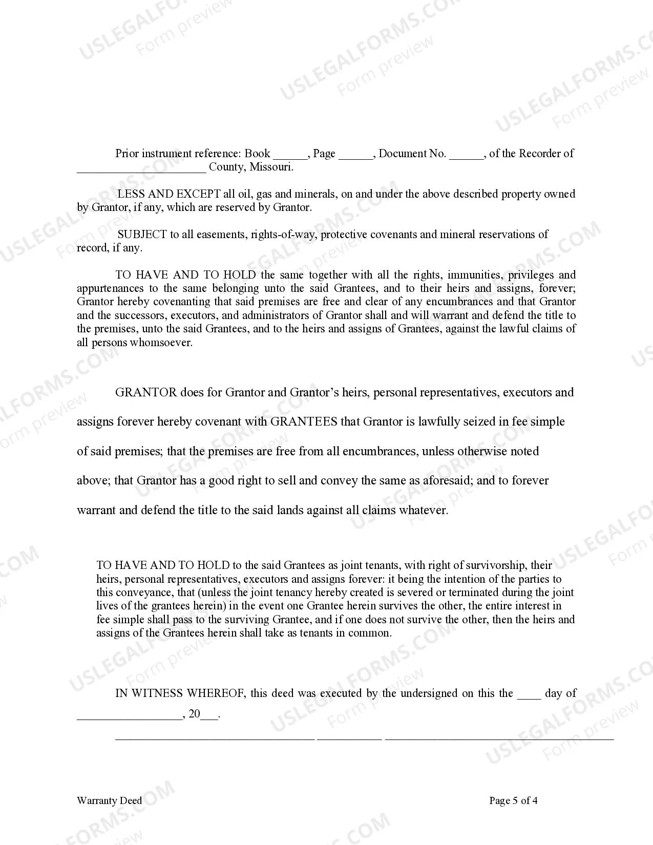Preview Warranty Deed from Corporation to Husband and Wife