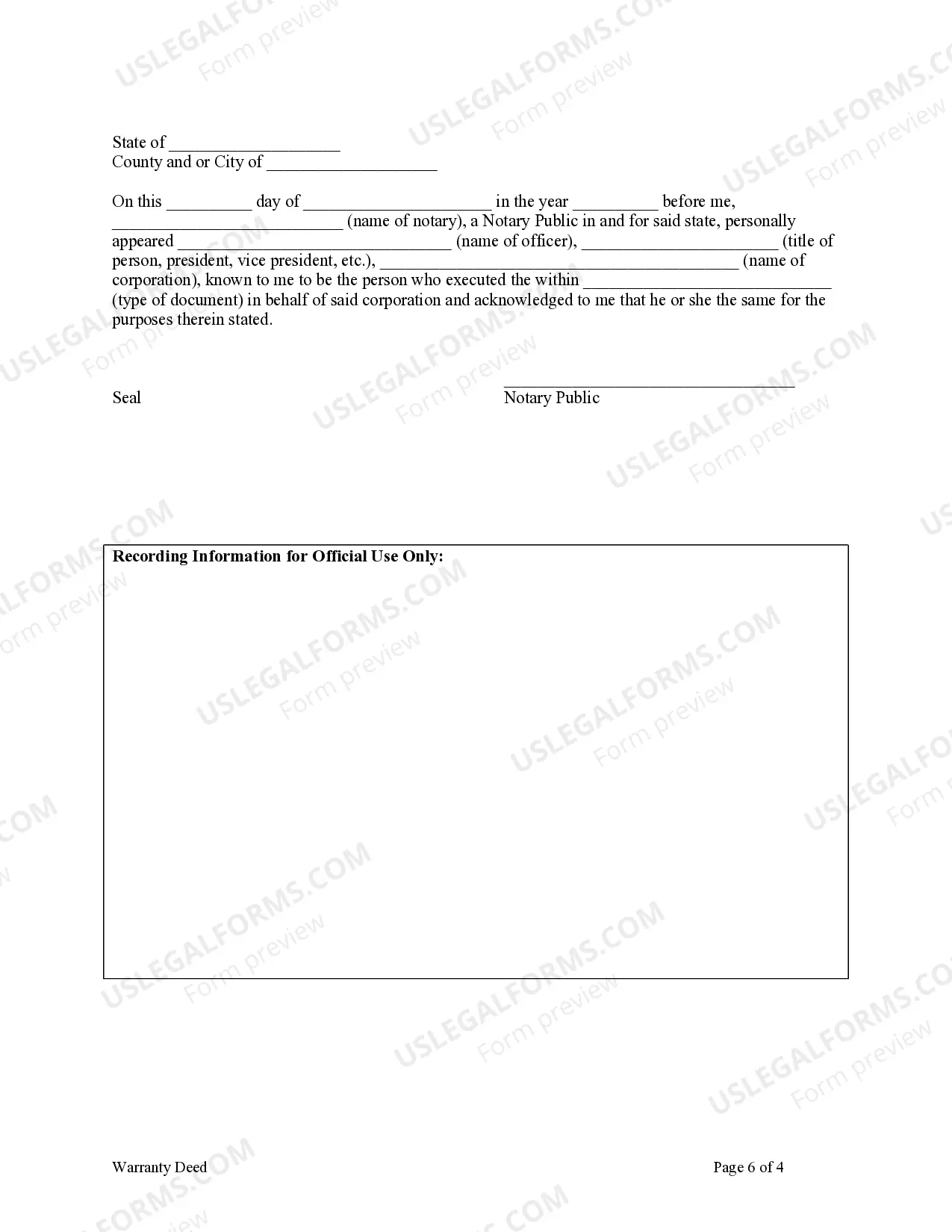 Preview Warranty Deed from Corporation to Two Individuals