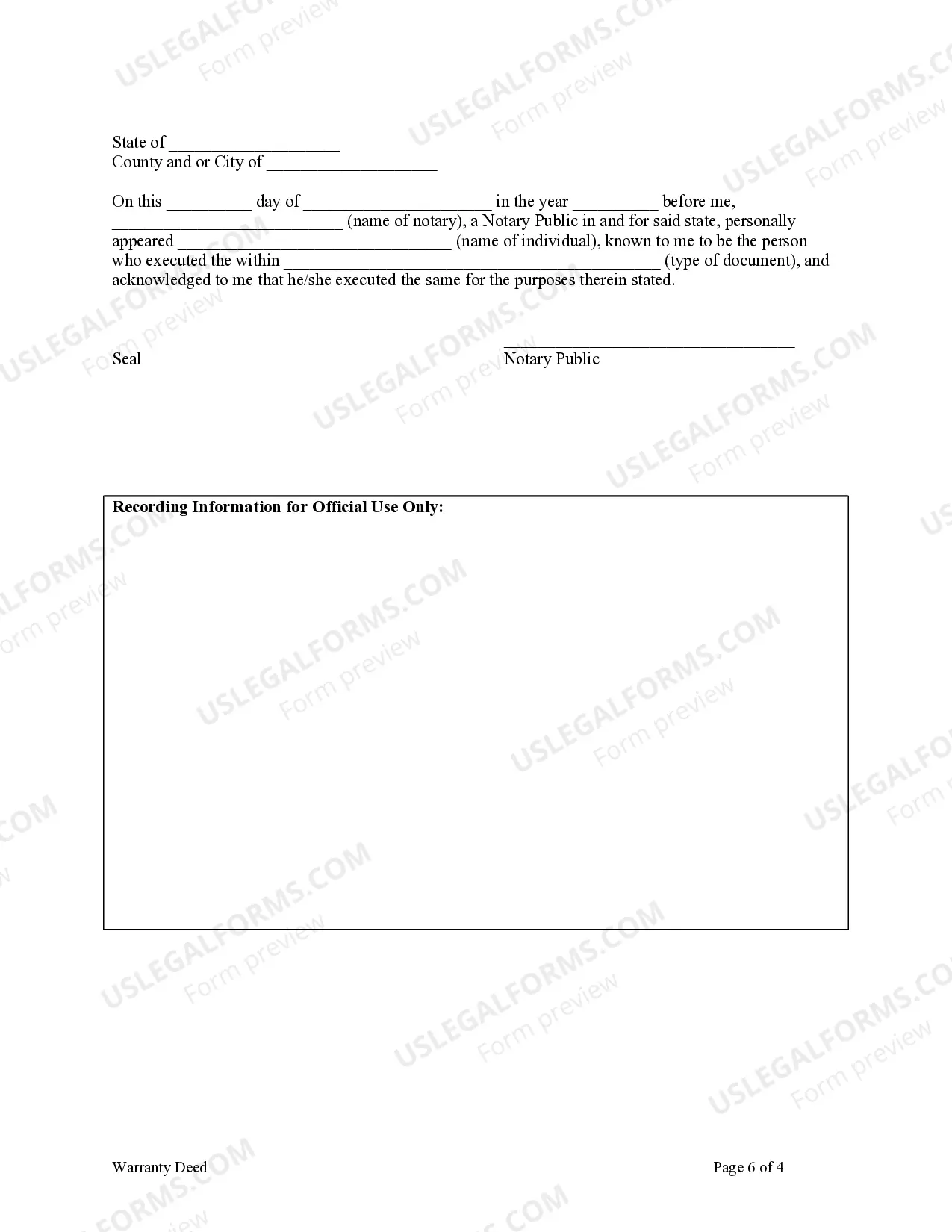 Preview Warranty Deed from Individual to a Trust