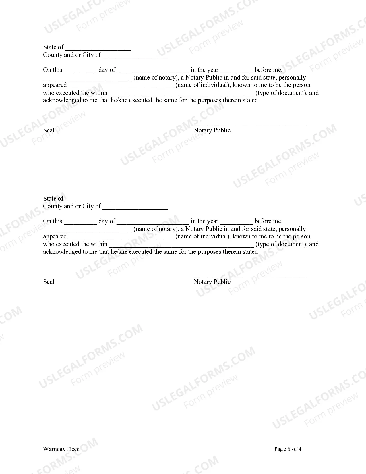 Preview Warranty Deed from Husband and Wife to a Trust