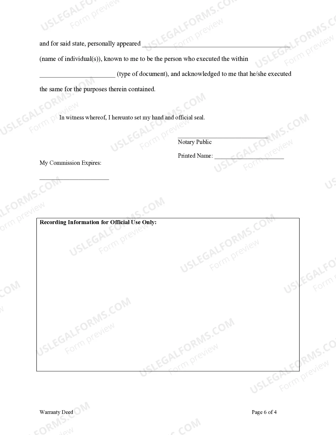 Preview Warranty Deed from Husband and Wife to an Individual