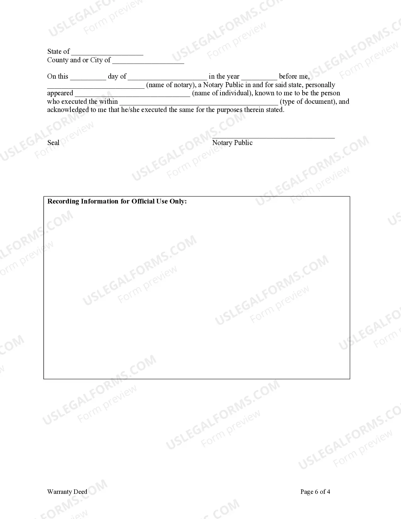 Preview Warranty Deed from Individual to Individual