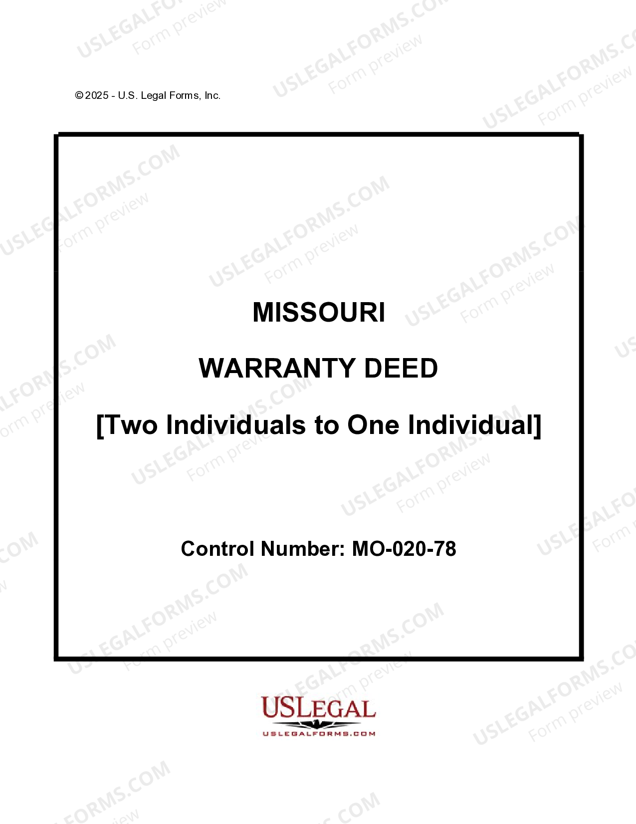 Missouri Warranty Deed - Two Individuals to One Individual | US Legal Forms