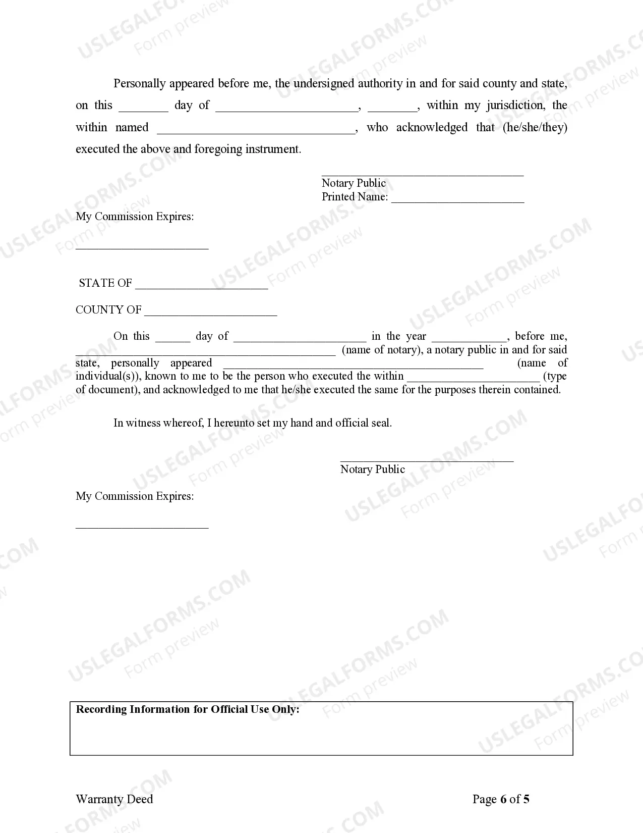 Preview Warranty Deed to Child Reserving a Life Estate in the Parents