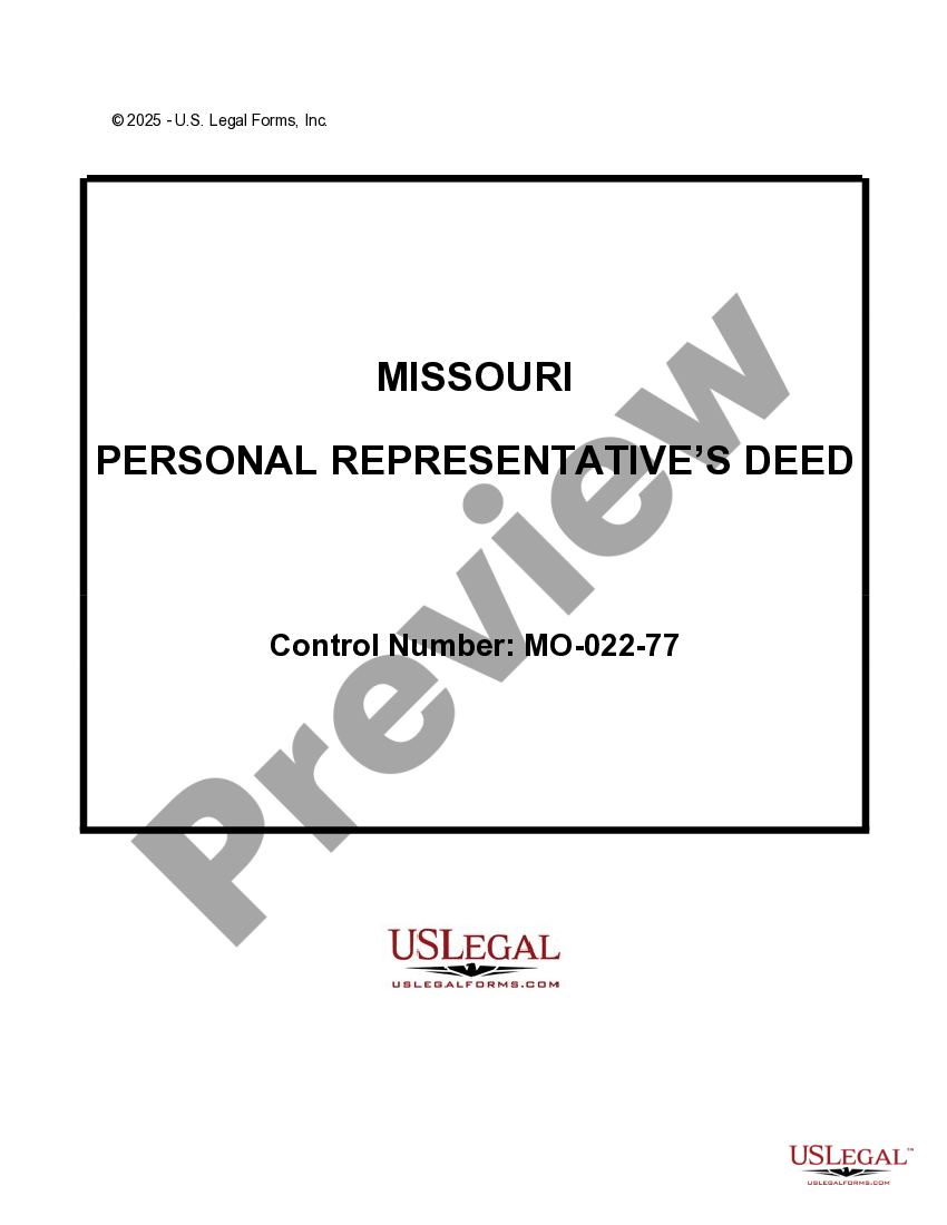 Missouri Personal Representative Without Probate US Legal Forms