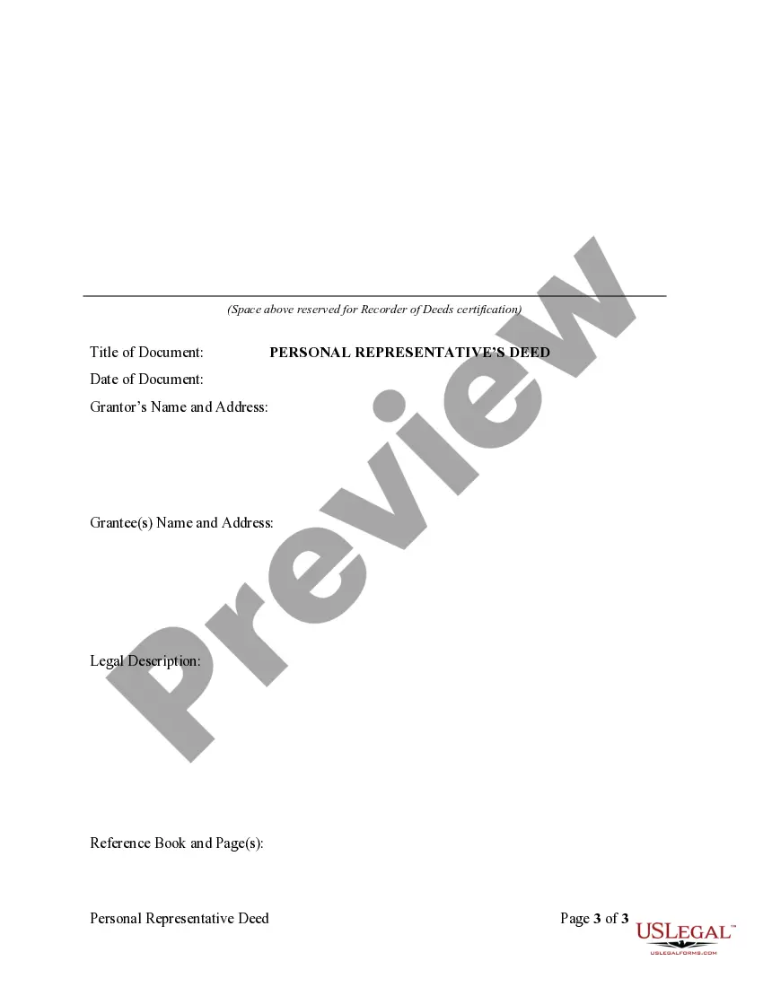 Get Personal Representative's Deed to Individual Preview Personal Representative's Deed to Individual