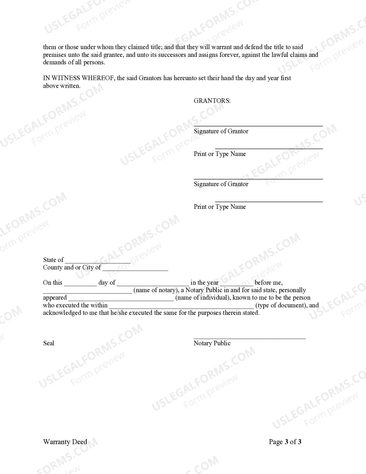 Preview Warranty Deed - Husband and Wife to Three Individuals