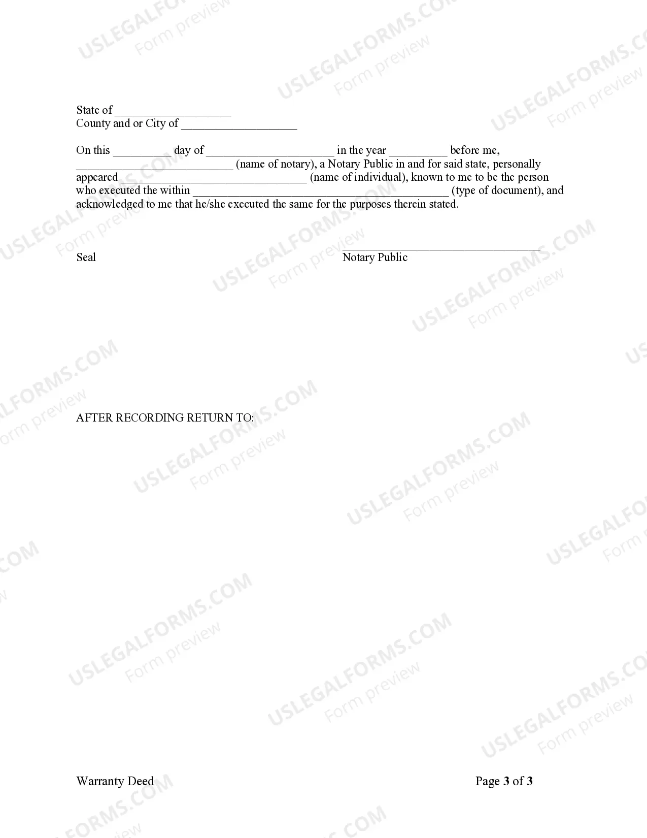Preview Warranty Deed - Husband and Wife to Three Individuals