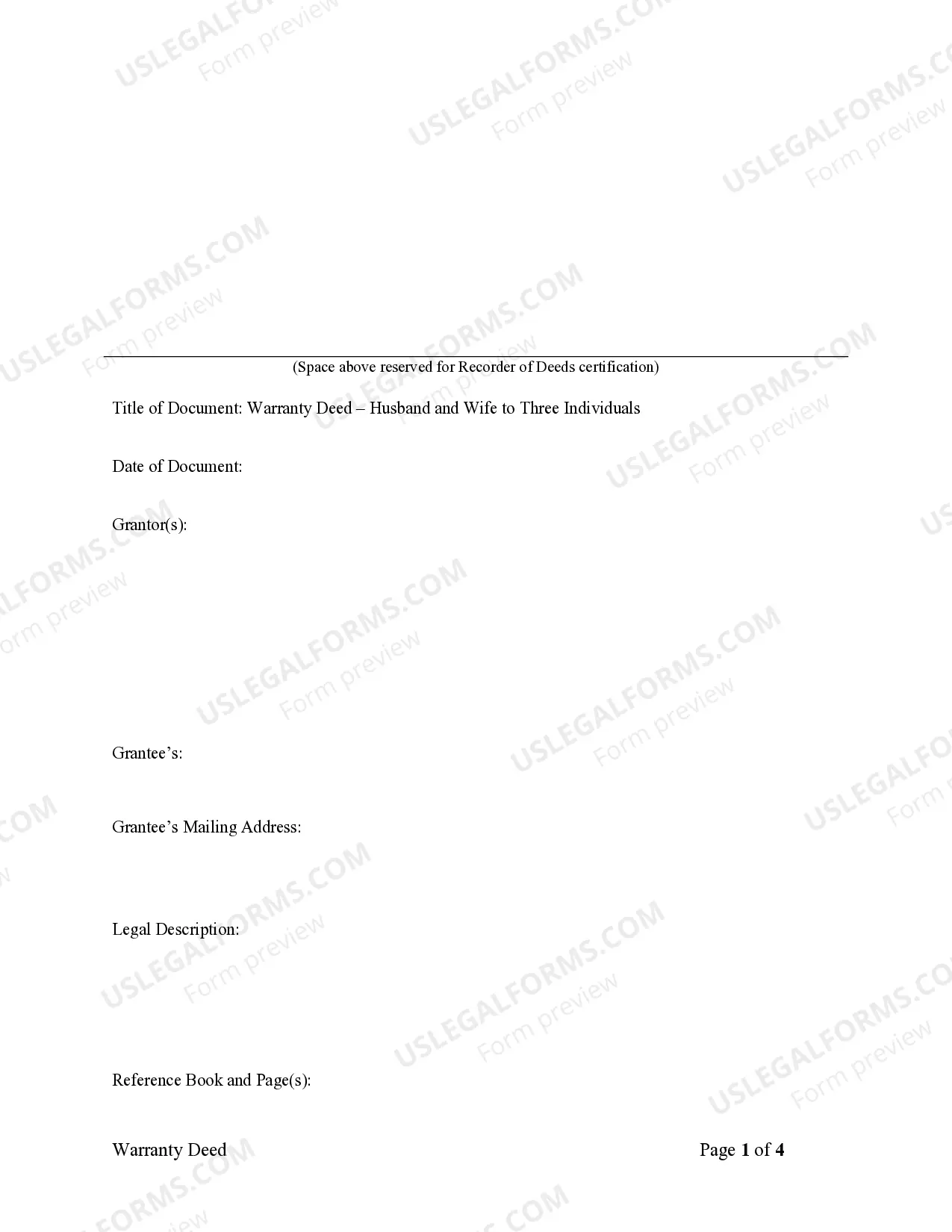 Preview Warranty Deed from Six Grantors to One Grantee