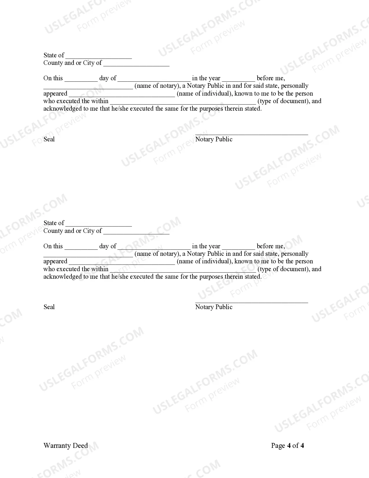 Preview Warranty Deed from Six Grantors to One Grantee