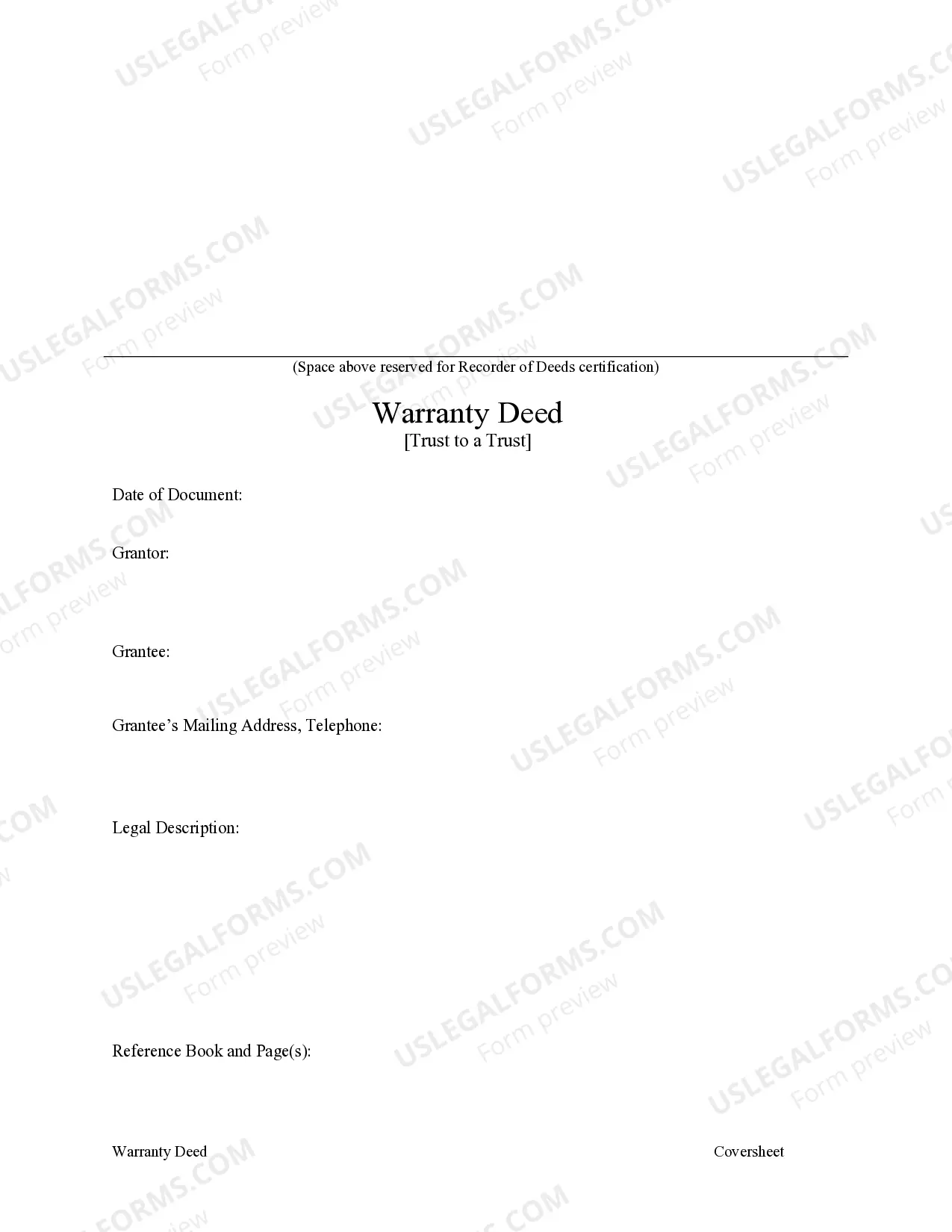 Preview Warranty Deed - Trust to Trust