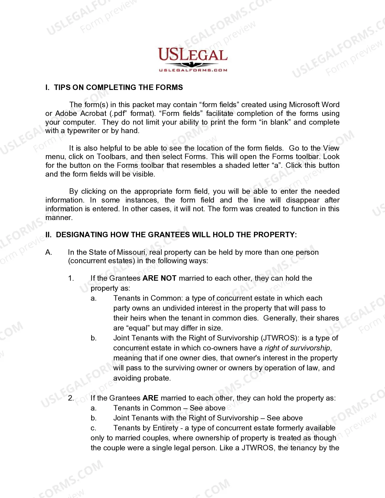 Preview Warranty Deed from Two Trusts to Husband and Wife