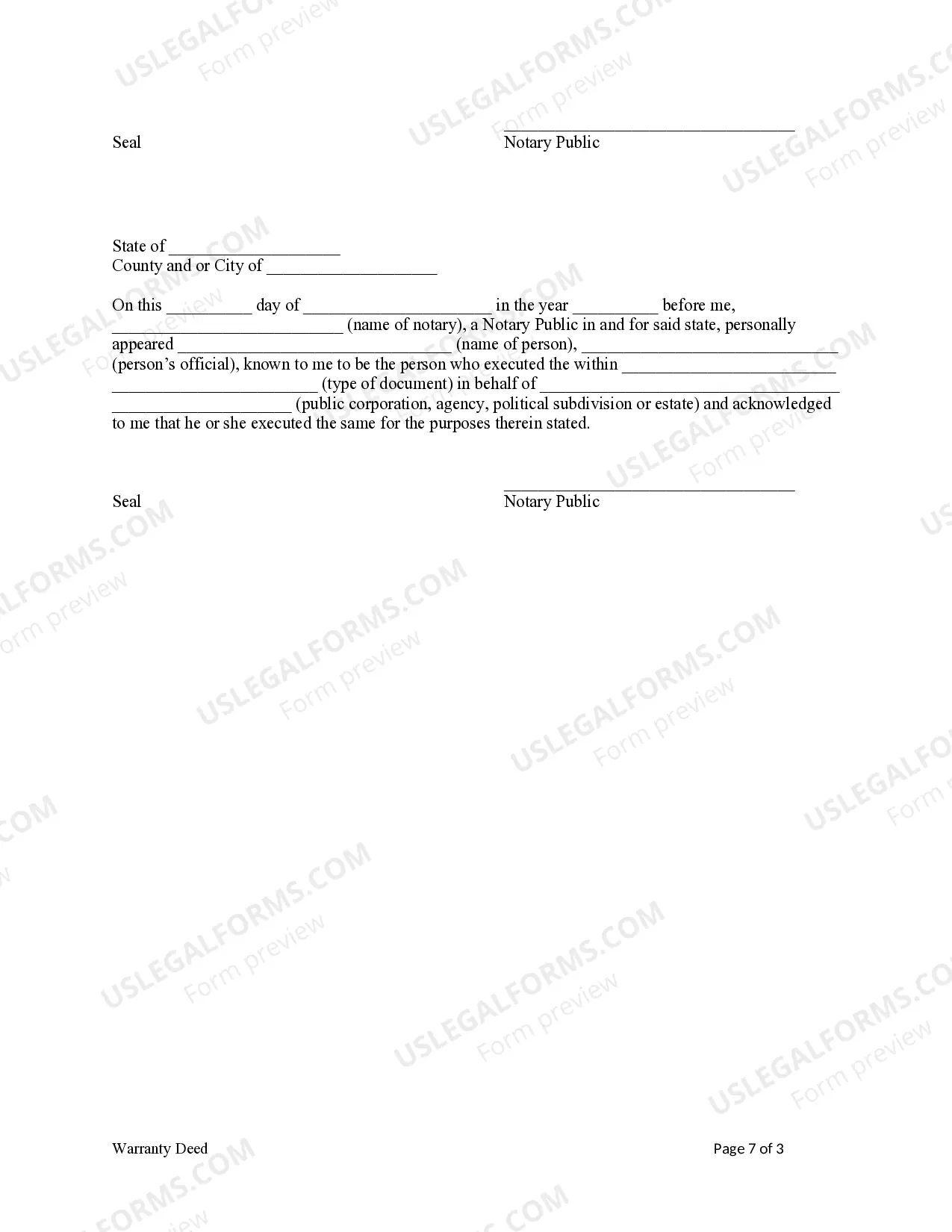 Preview Warranty Deed from Two Trusts to Husband and Wife