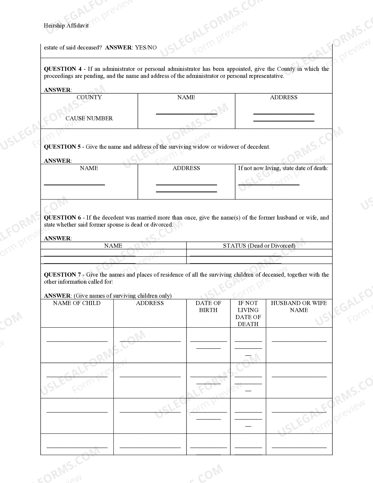 Missouri Heirship Affidavit Descent Heirship US Legal Forms