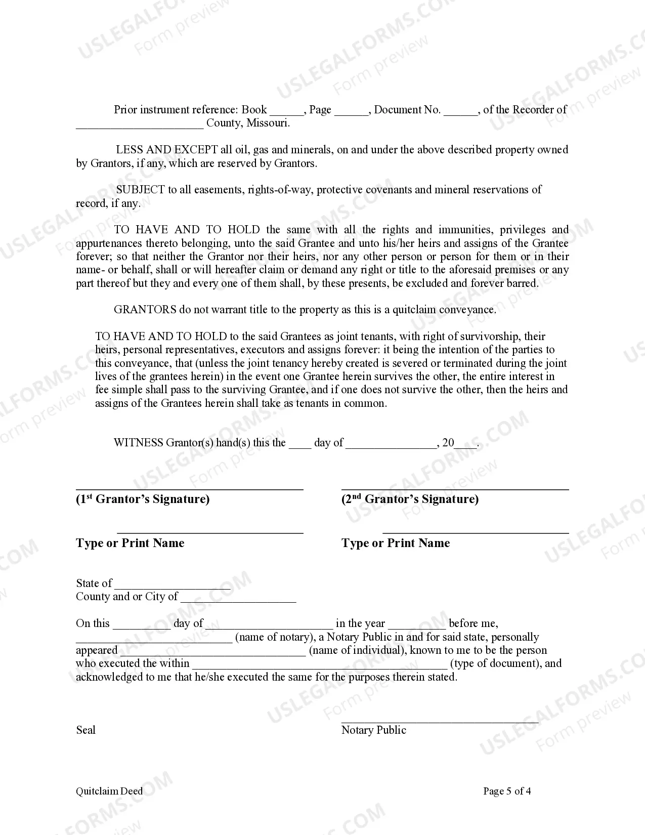 Preview Quitclaim Deed by Two Individuals to Husband and Wife