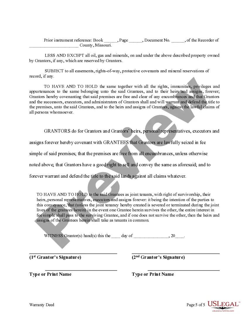 Preview Warranty Deed from two Individuals to Husband and Wife