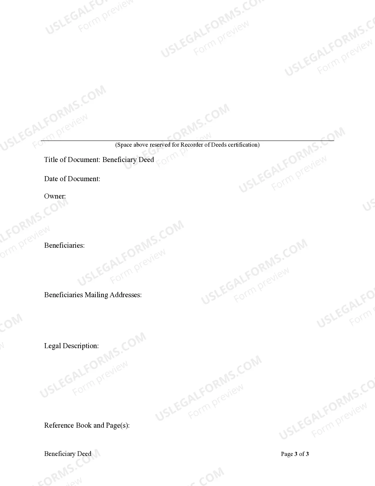 Preview Transfer on Death Deed or TOD - Beneficiary Deed for One Individual to Two Individuals