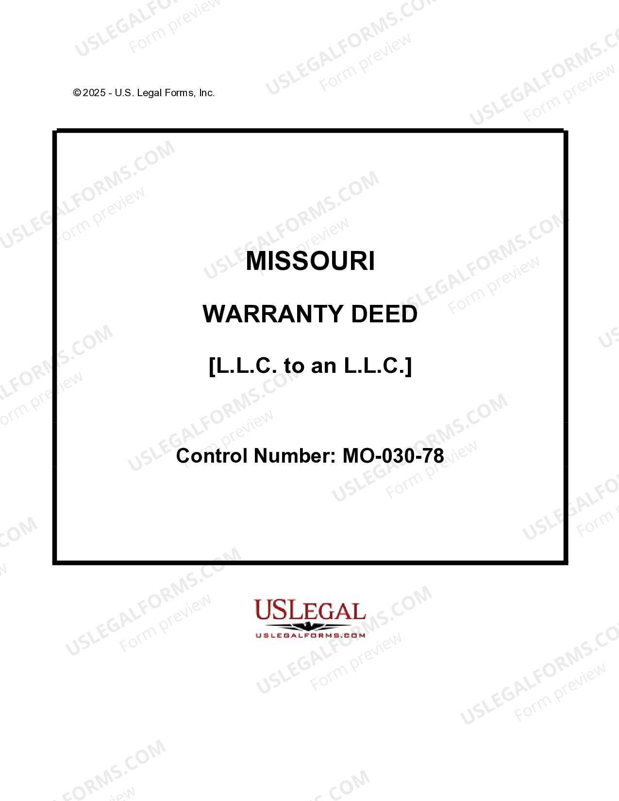 Missouri Warranty Deed from an Limited Liability Company to a Limited