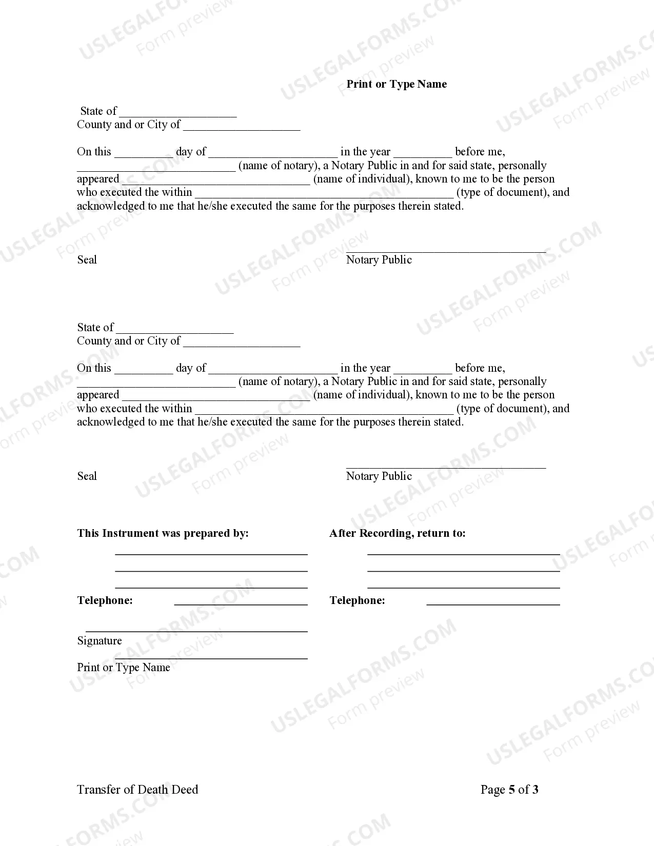 Preview Transfer on Death Deed or TOD - Beneficiary Deed from Husband and Wife to Husband and Wife