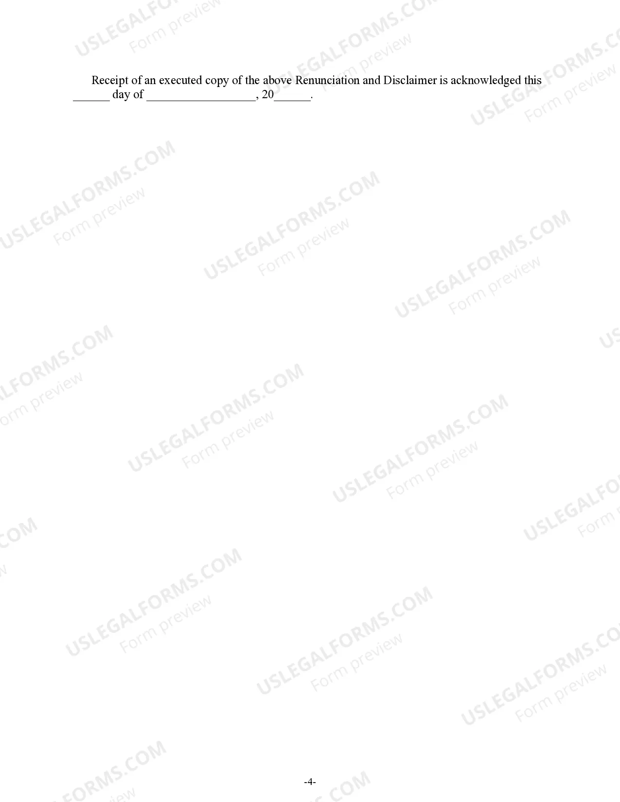 Preview Renunciation and Disclaimer of Entire Interest of Joint Tenant