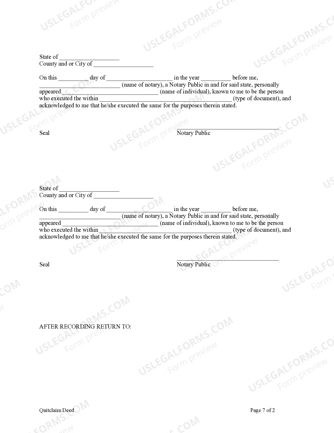 Preview Quitclaim Deed - Husband and Wife to Three Individuals