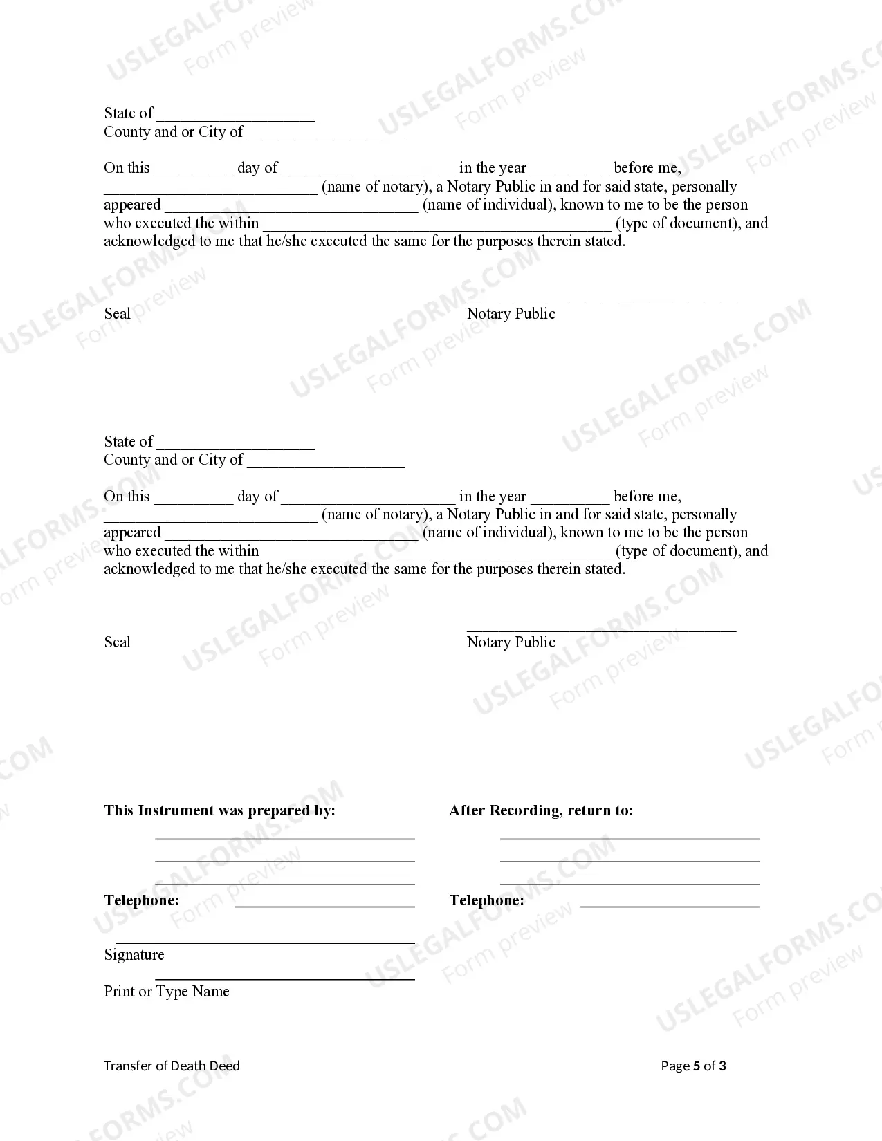 Preview Transfer on Death Deed or TOD - Beneficiary Deed - Husband and Wife to an Individual