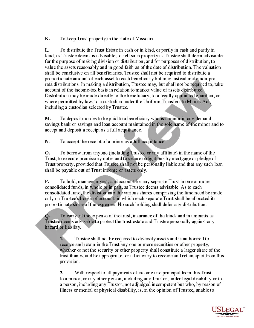 Preview Self-Settled Irrevocable Trust for Lifetime Benefit of Trustor with Power of Invasion in Trustor