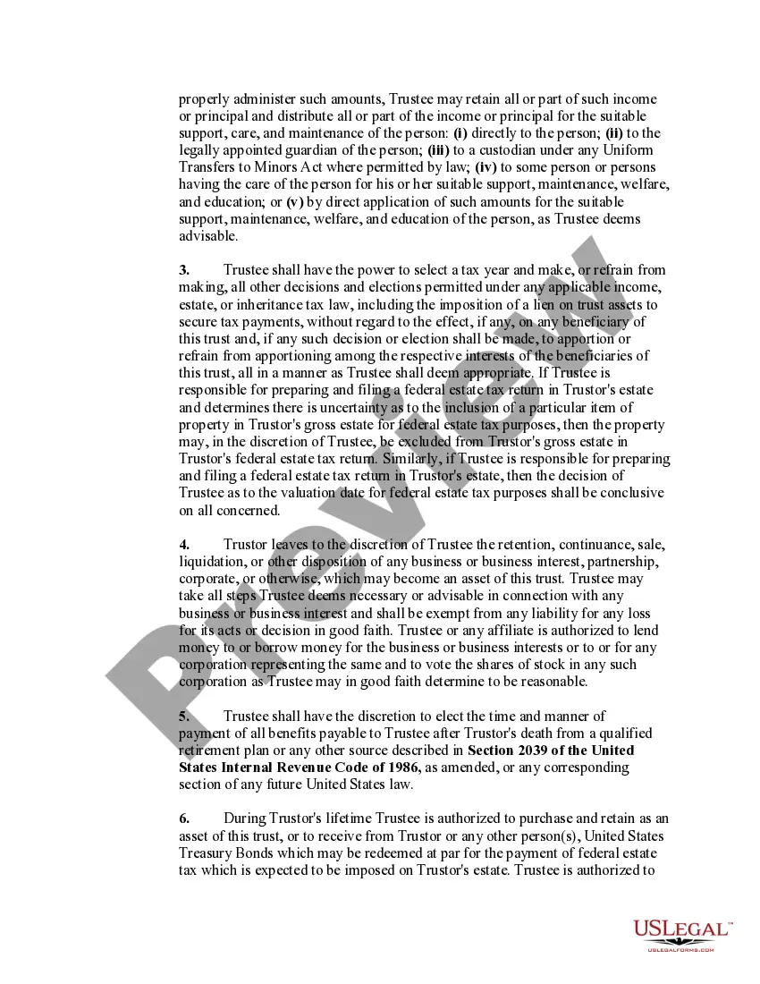 Preview Self-Settled Irrevocable Trust for Lifetime Benefit of Trustor with Power of Invasion in Trustor