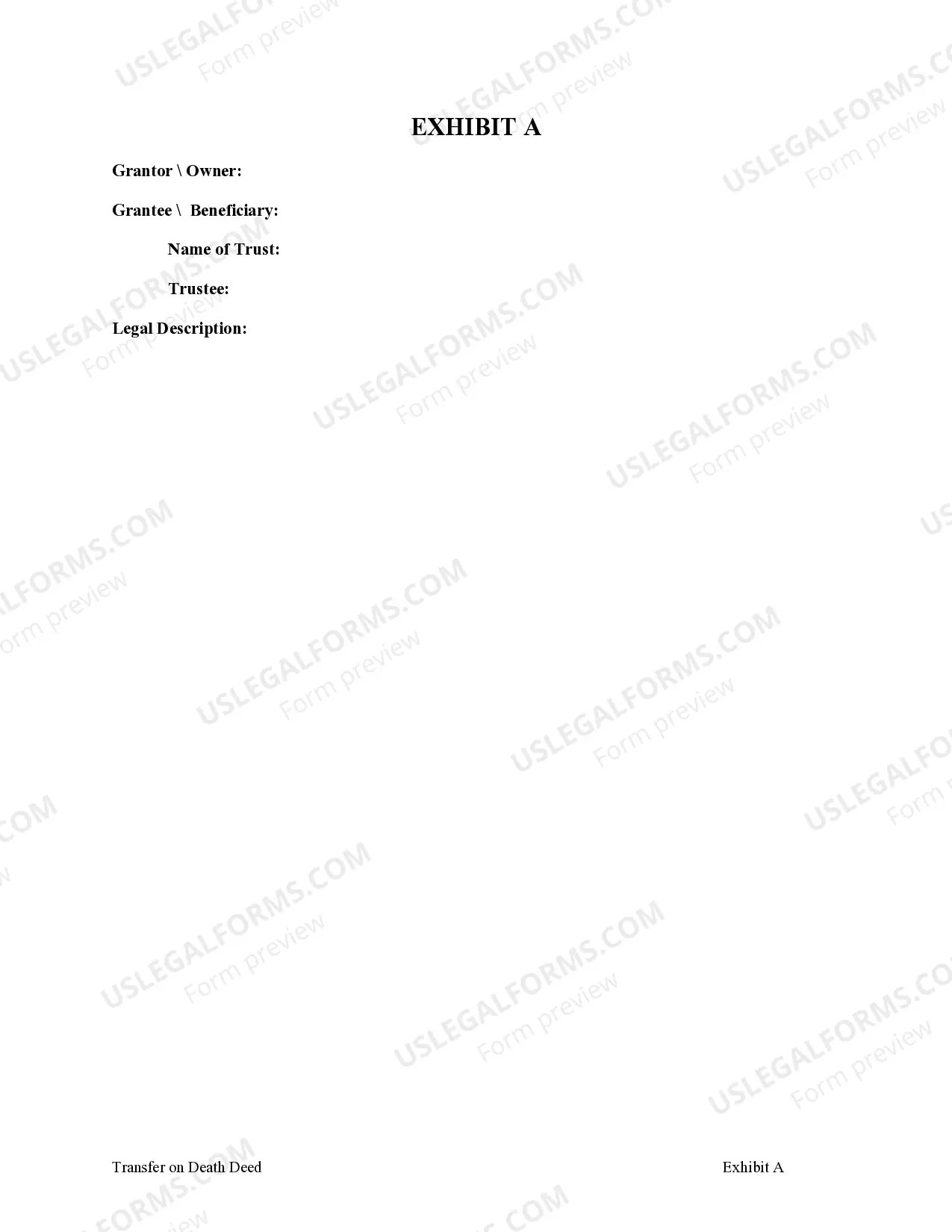 Preview Transfer on Death Deed or TOD - Beneficiary Deed for Individual to Trust