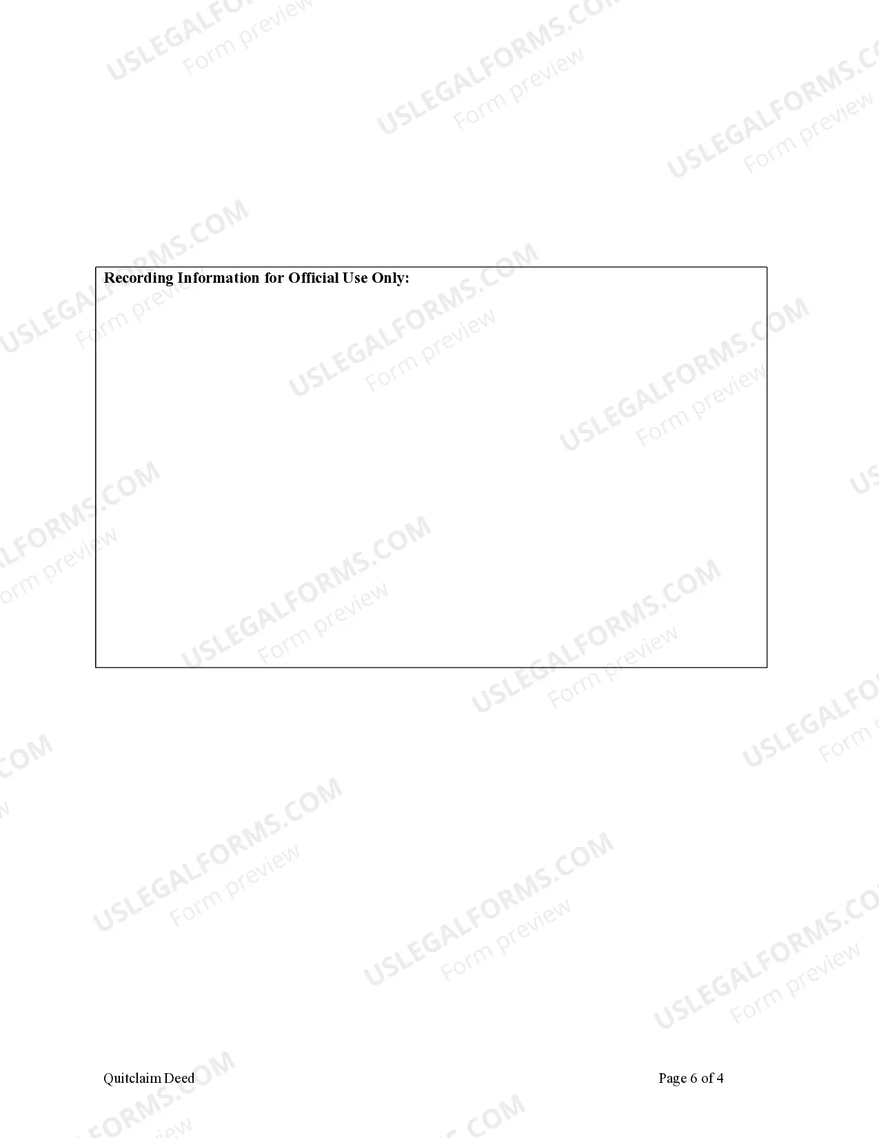 Preview Quitclaim Deed from Individual to Corporation