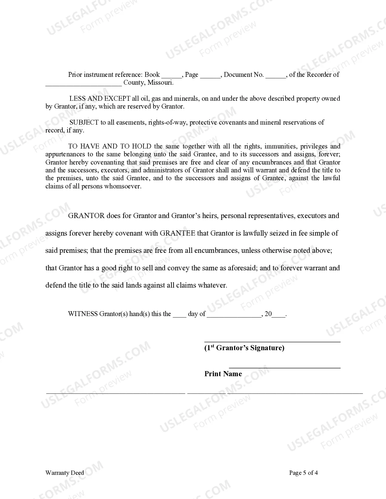 Preview Warranty Deed from Individual to LLC