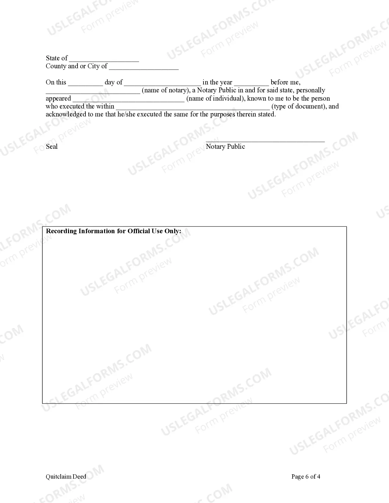 Preview Quitclaim Deed from Husband and Wife to Corporation