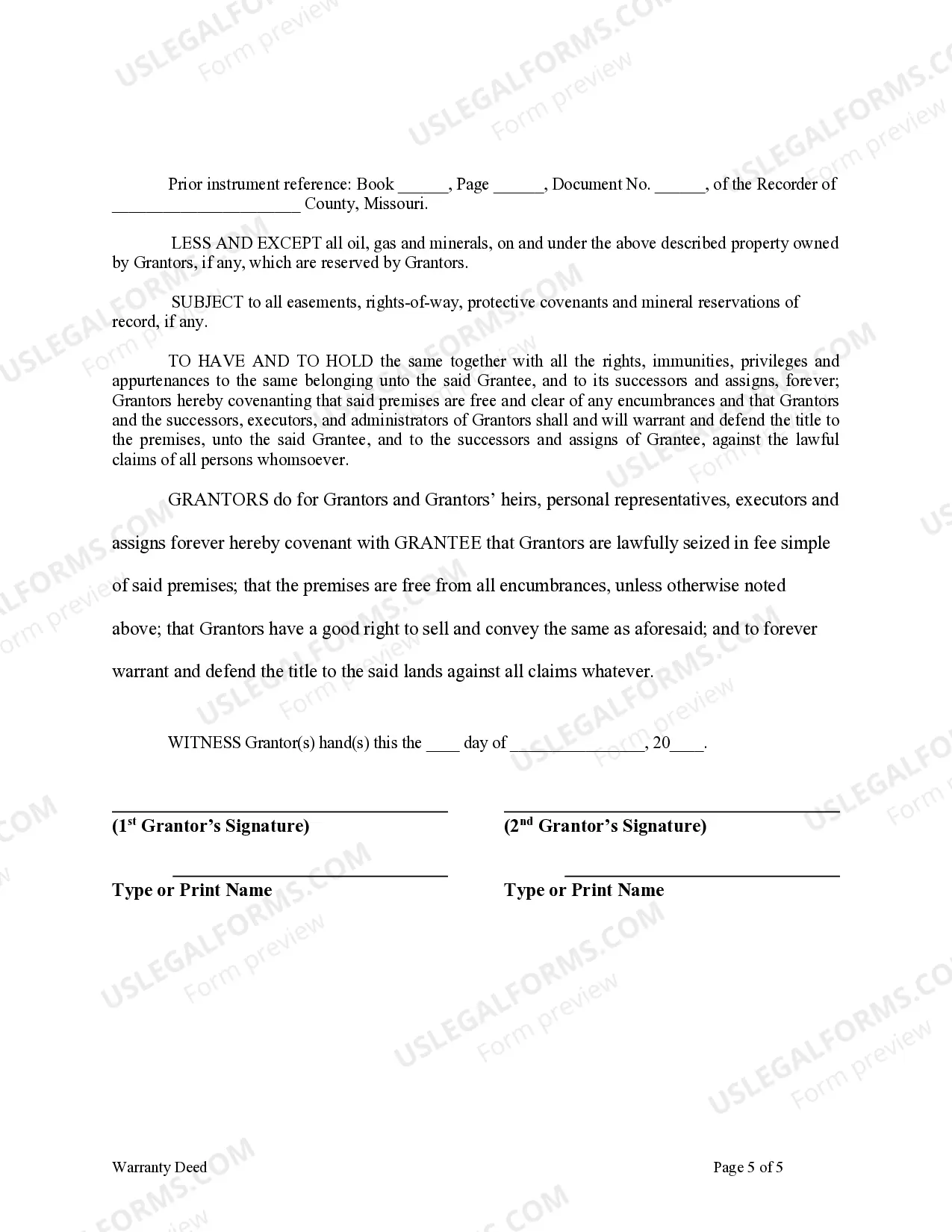 Preview Warranty Deed from Husband and Wife to Corporation