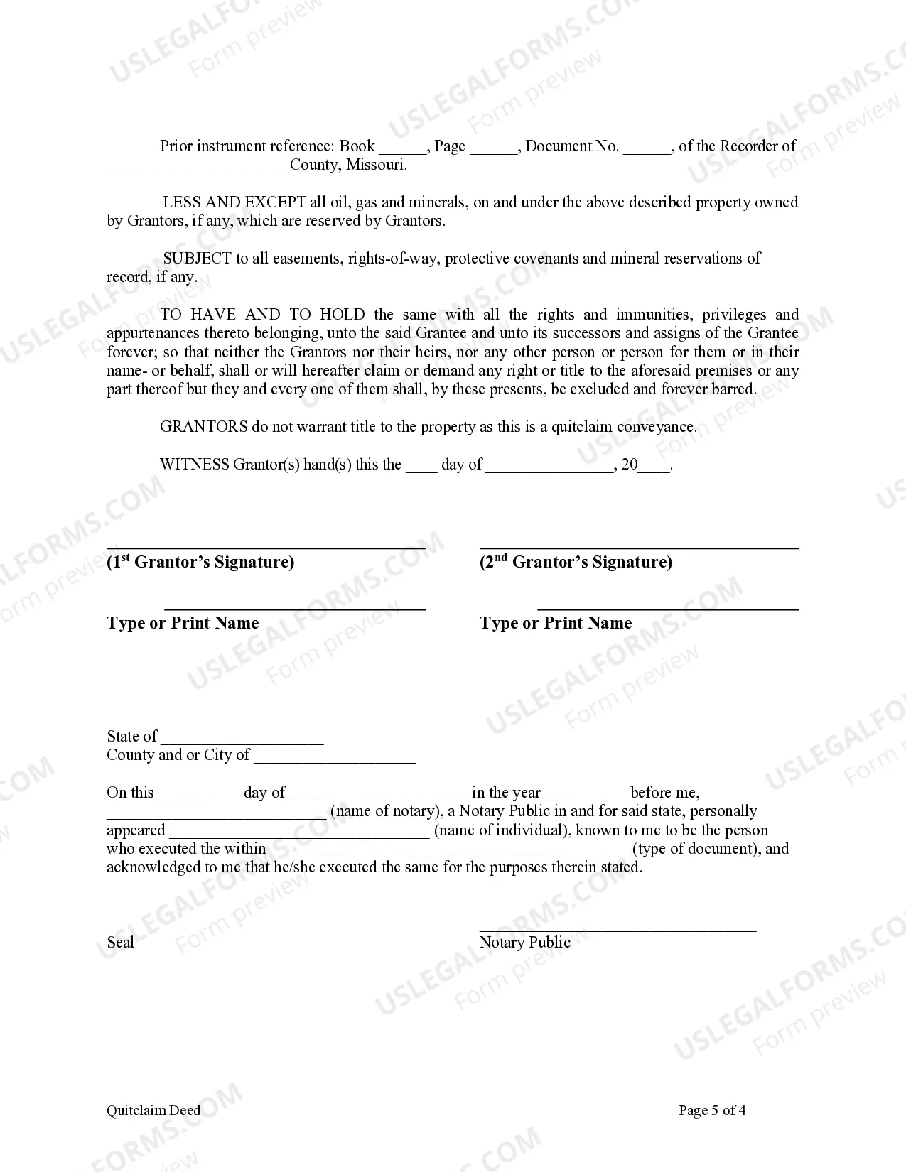 Preview Quitclaim Deed from Husband and Wife to LLC