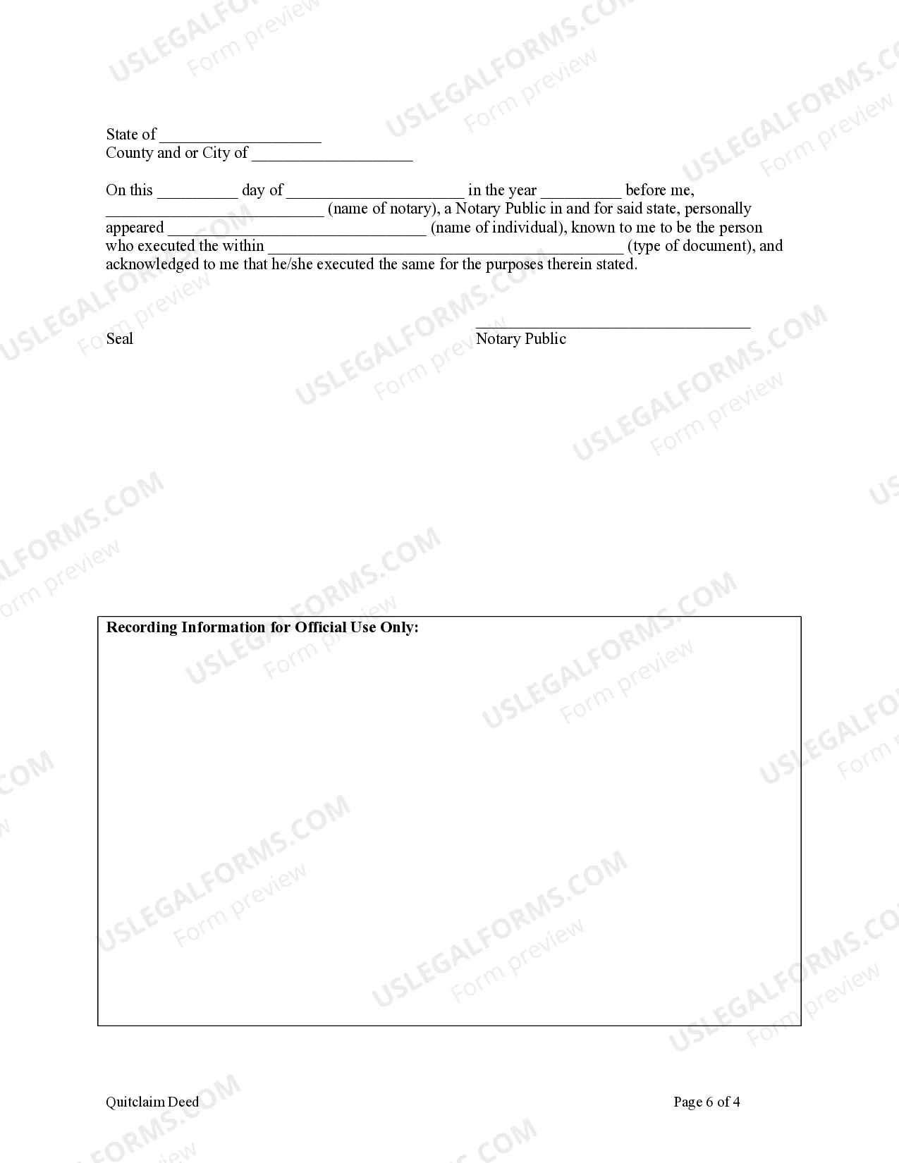 Preview Quitclaim Deed from Husband and Wife to LLC