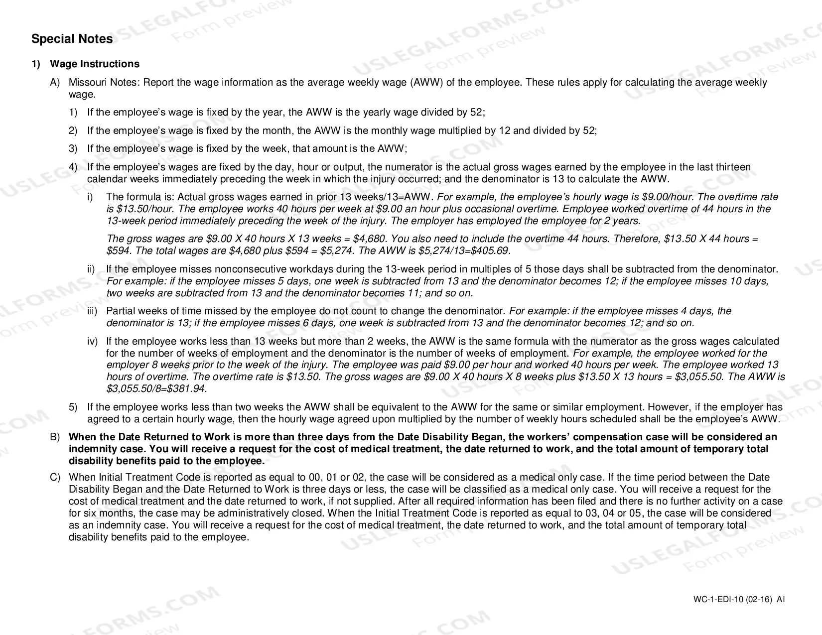 Preview Report of Injury for Workers' Compensation